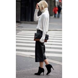 Zara Faux LEATHER Culotte Black pants